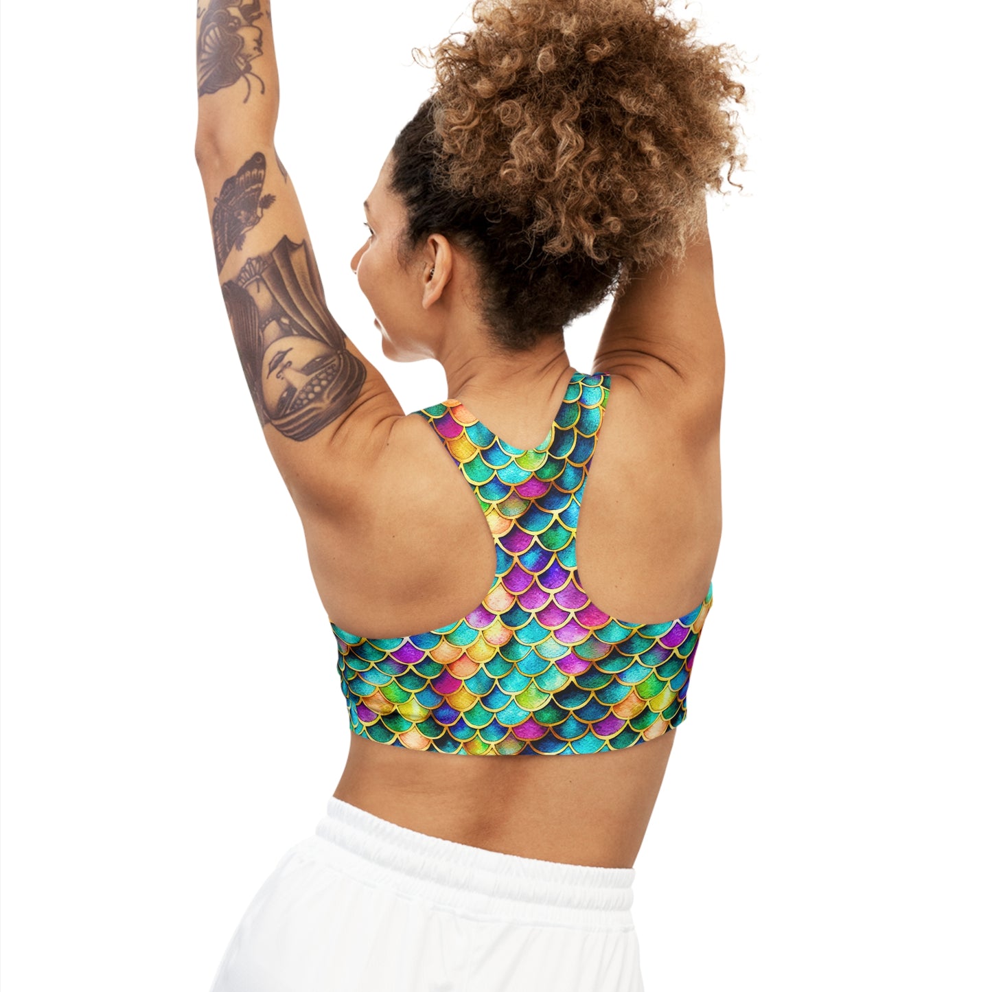 Enchanting Ariel Charm Sports Top/Bra Seamless, Stretchy, Comfy Perfect for Mermaid Lovers & Ocean Enthusiasts, Ariel Charm Toga Gym Swim