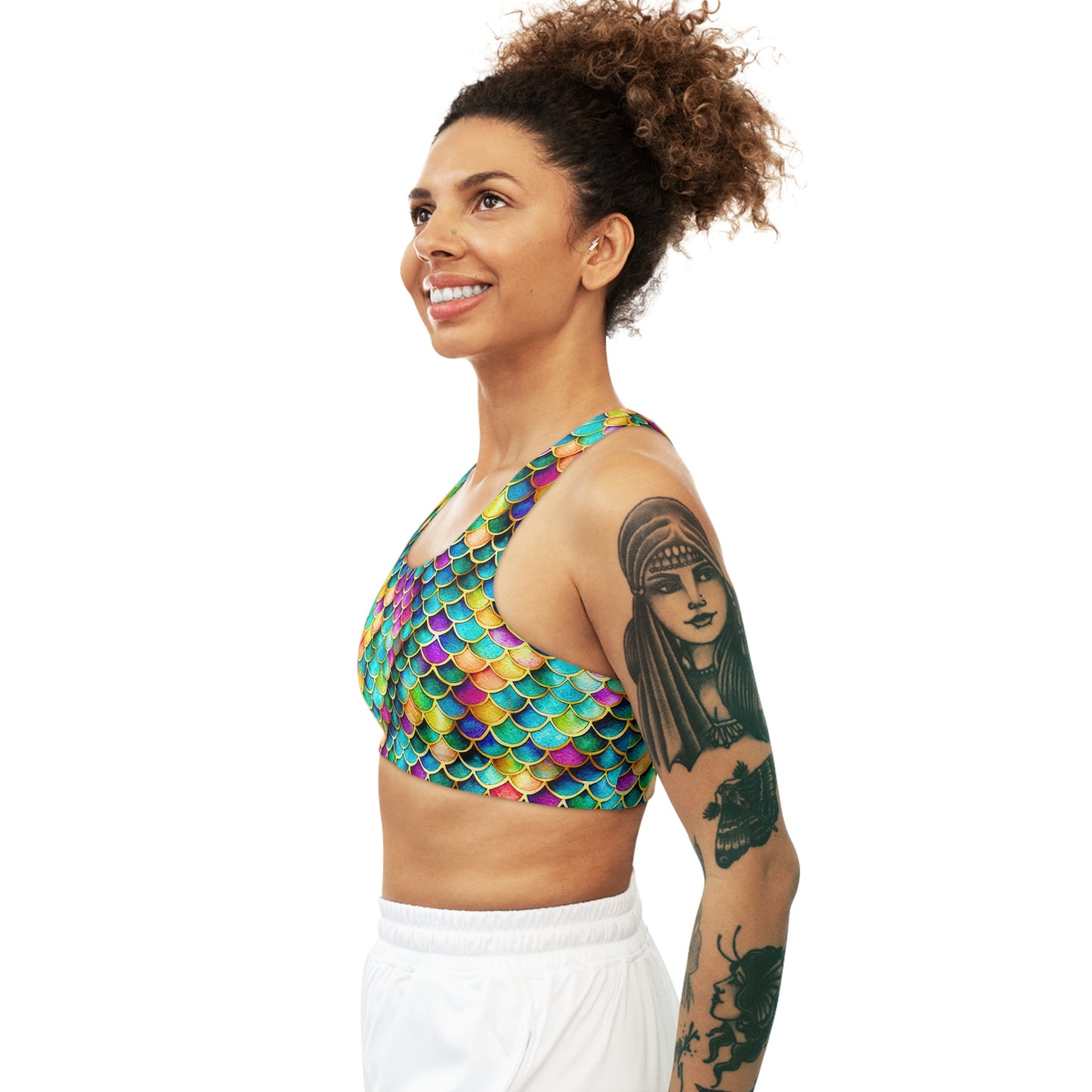 Enchanting Ariel Charm Sports Top/Bra Seamless, Stretchy, Comfy Perfect for Mermaid Lovers & Ocean Enthusiasts, Ariel Charm Toga Gym Swim
