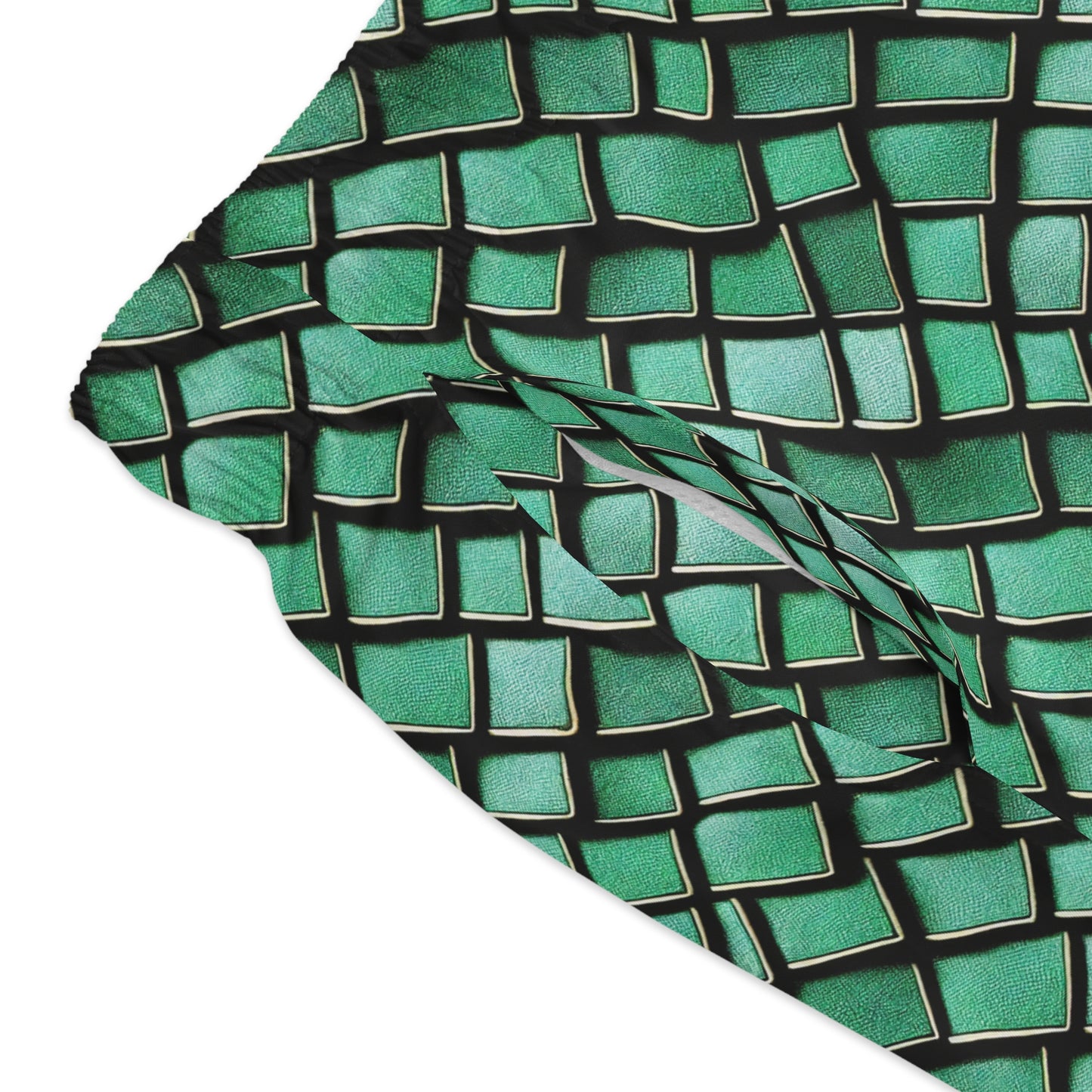 Mens Merman Swim Trunks, Green Dragon Scales, Unleash Your Inner King Triton with a Mermaid-Inspired Look, Beach/Pool Swimwear, Shorts