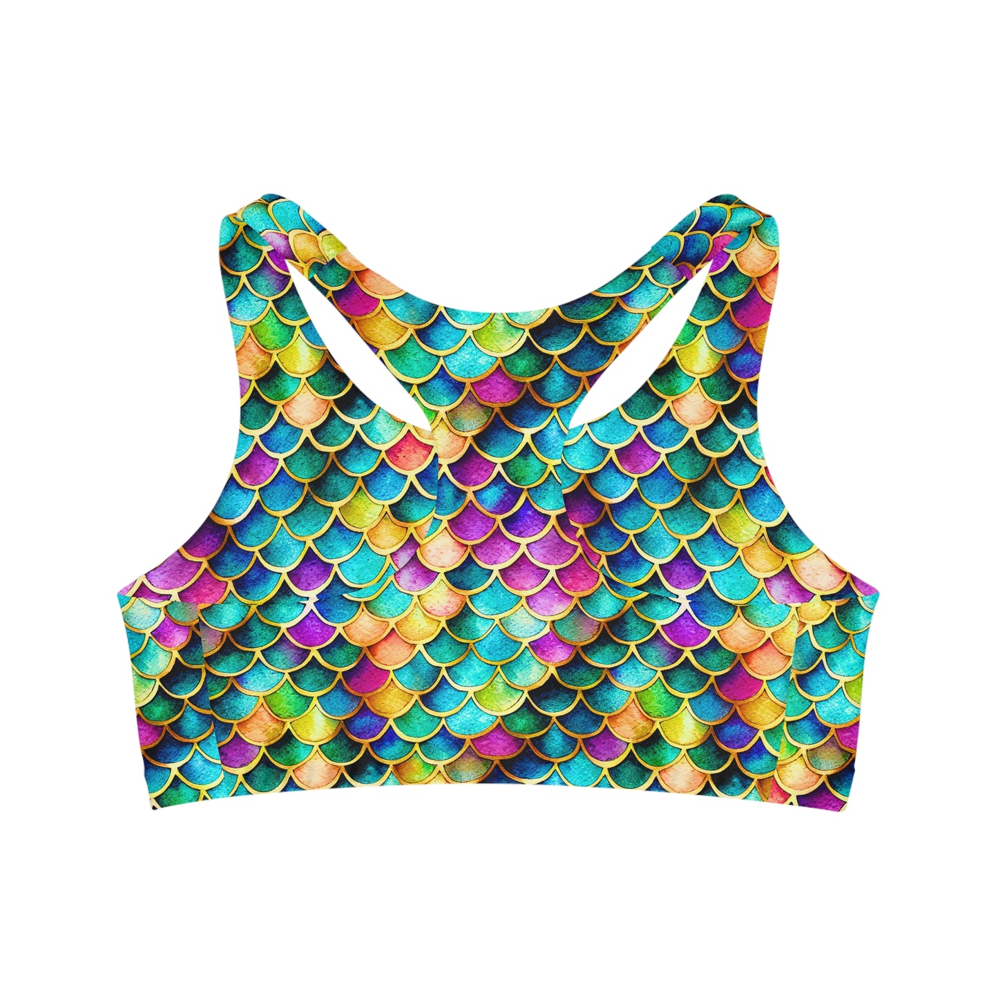 Enchanting Ariel Charm Sports Top/Bra Seamless, Stretchy, Comfy Perfect for Mermaid Lovers & Ocean Enthusiasts, Ariel Charm Toga Gym Swim