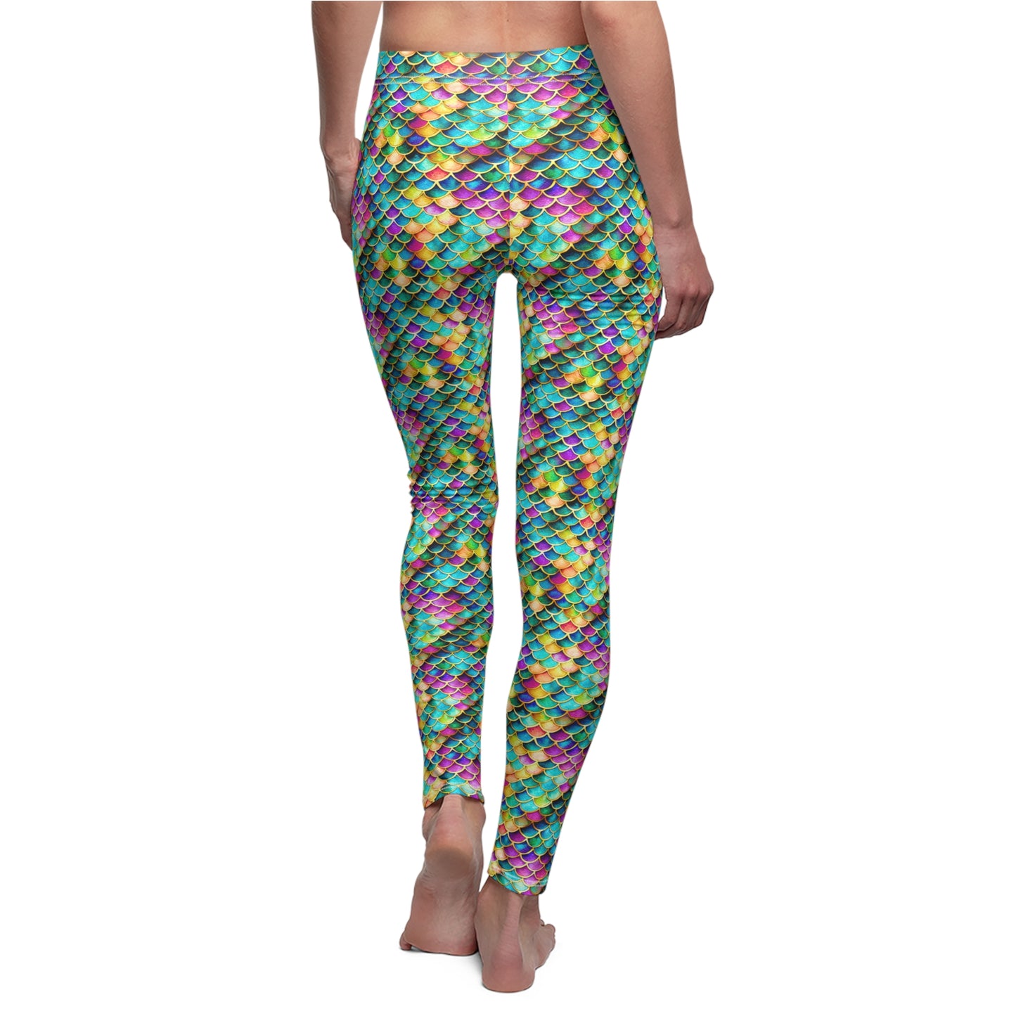 Rainbow Mermaid Scale Leggings, Comfortable Ariel Inspired, Skinny Fit Yoga Pants, Perfect for Ocean Lovers and Mermaid Enthusiasts, Trendy
