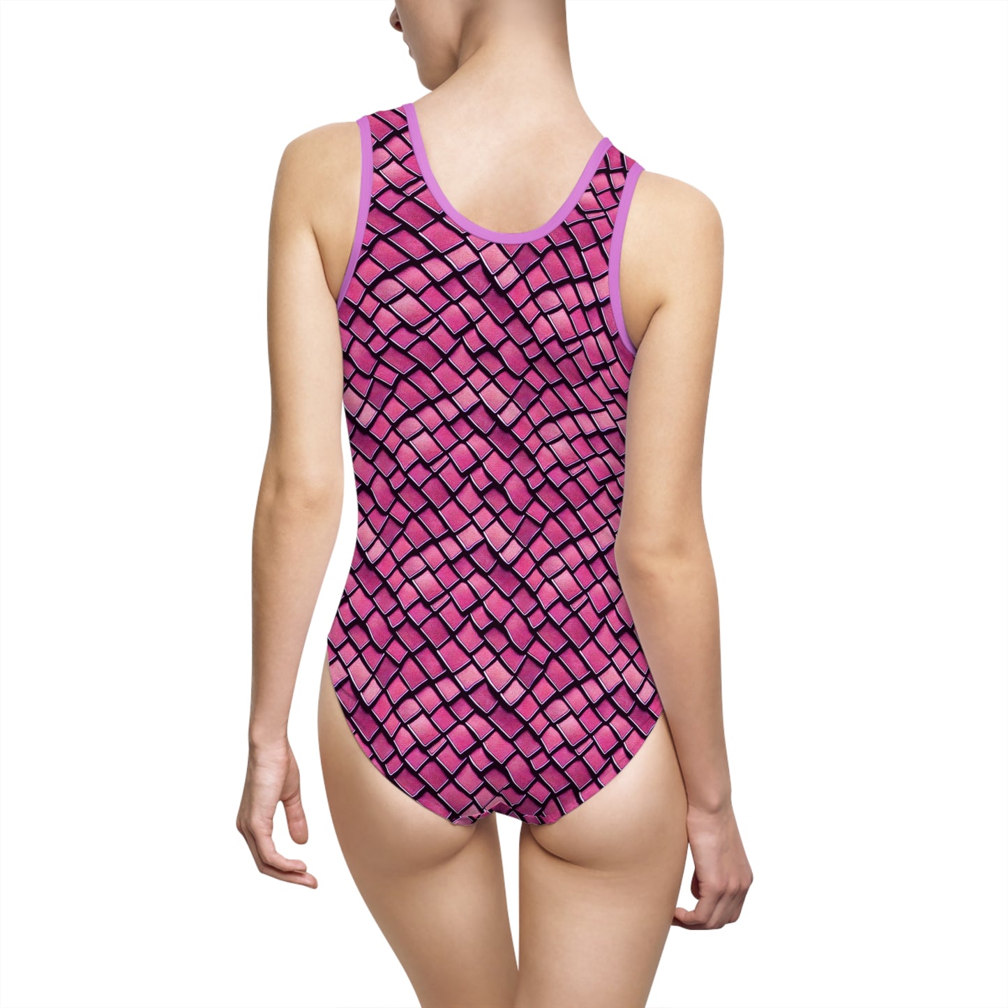 Magical Pink Dragon Scales Mermaid Women's One-Piece Swimsuit - Unleash Your Inner Enchantment! Beachwear Pool Swimsuit Swimwear Beach Woman Girl Gift