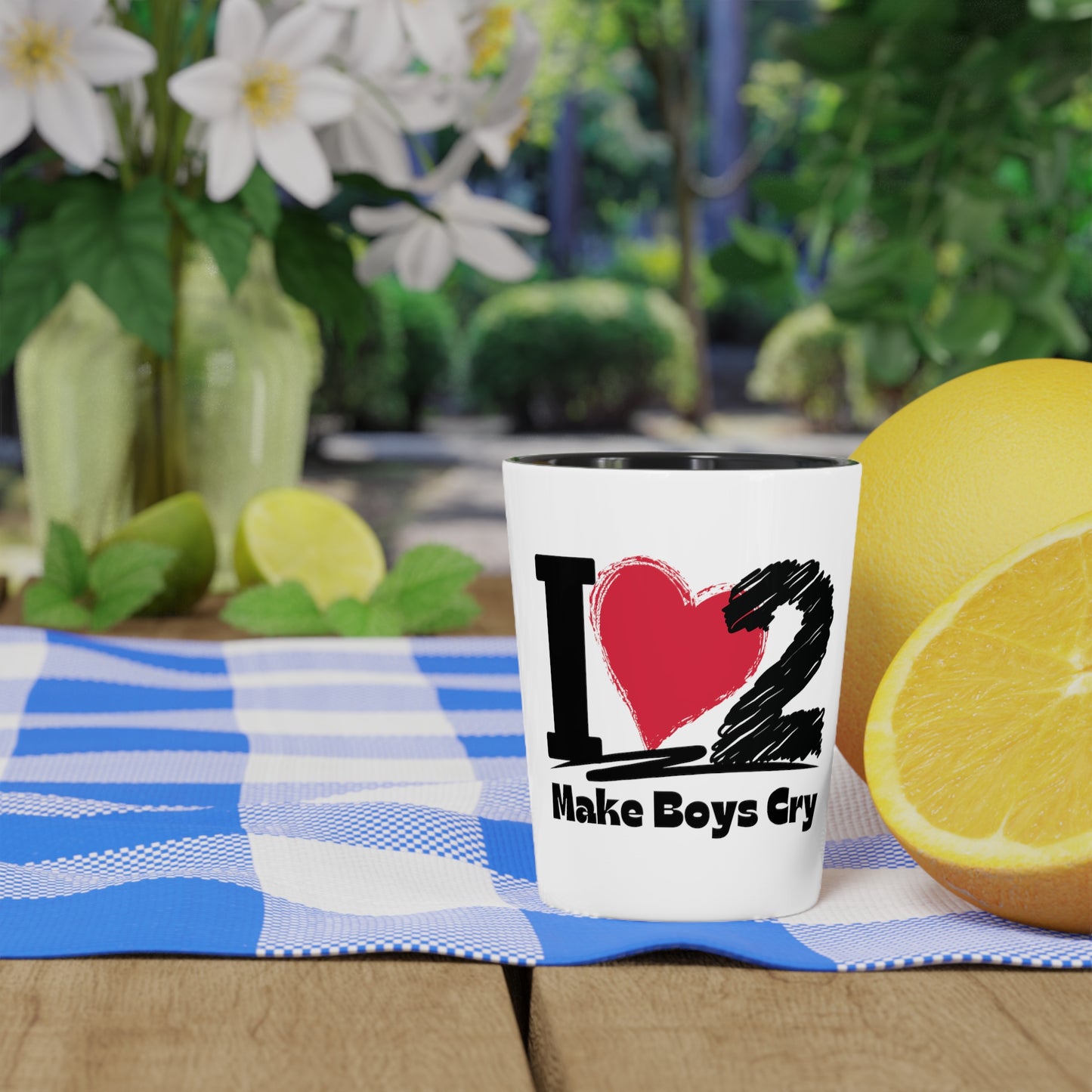 1.5oz "I Love To Make Boys Cry" Barware, Bartender, Whiskey, Tequila, Vodka, Birthday Gift Funny Shot Glass, Sarcastic Gift Humor, Sassy Bar