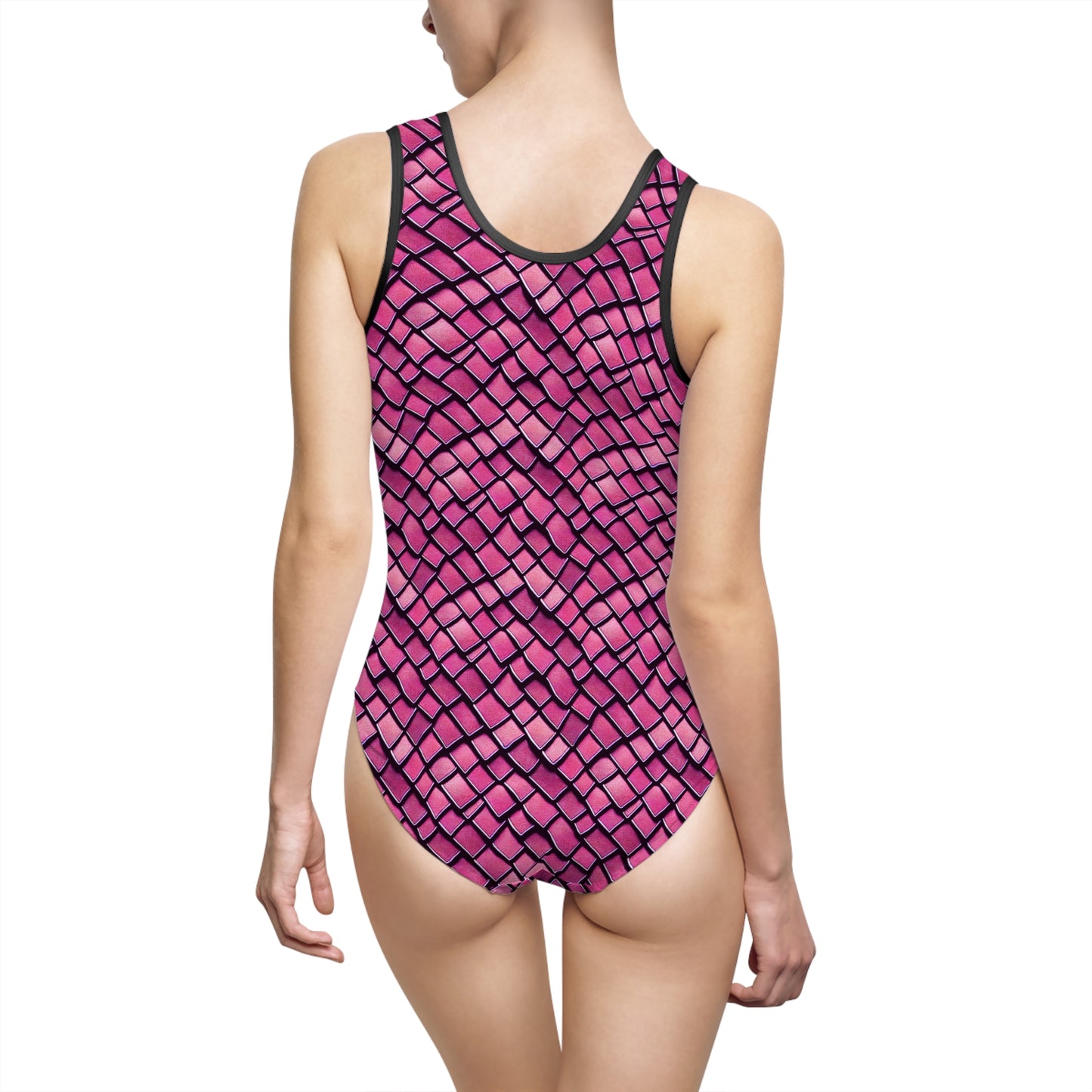 Magical Pink Dragon Scales Mermaid Women's One-Piece Swimsuit - Unleash Your Inner Enchantment! Beachwear Pool Swimsuit Swimwear Beach Woman Girl Gift