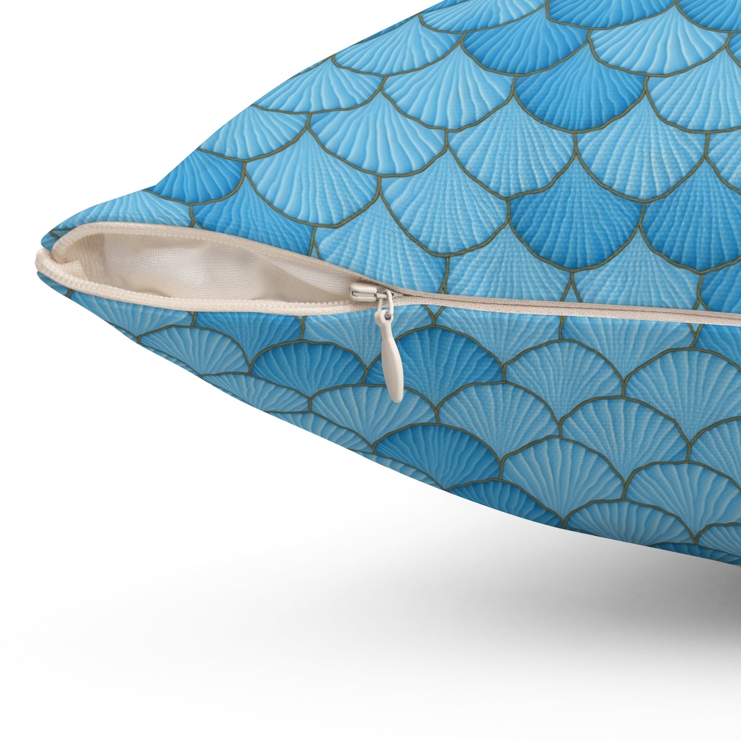 Enchanting Blue Mermaid Seashell - Coastal Delight for Mermaid Lovers Spun Polyester Square Pillow, Home Decor/Decoration,