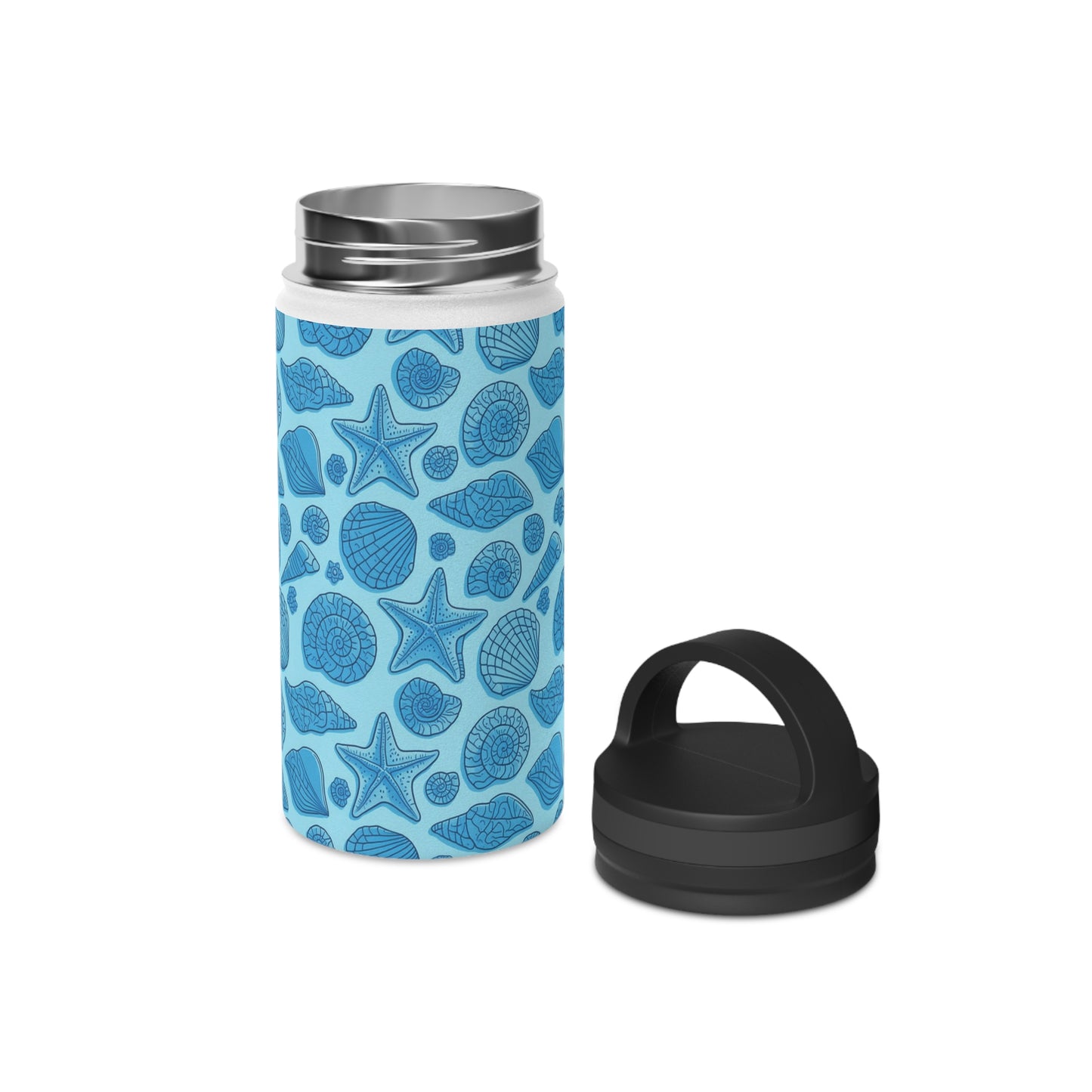 Dive into Enchantment with Blue Mermaid Starfish Seashell Stainless Steel Reusable Water Bottle, Handle Lid, Insulated, Sustainable Living