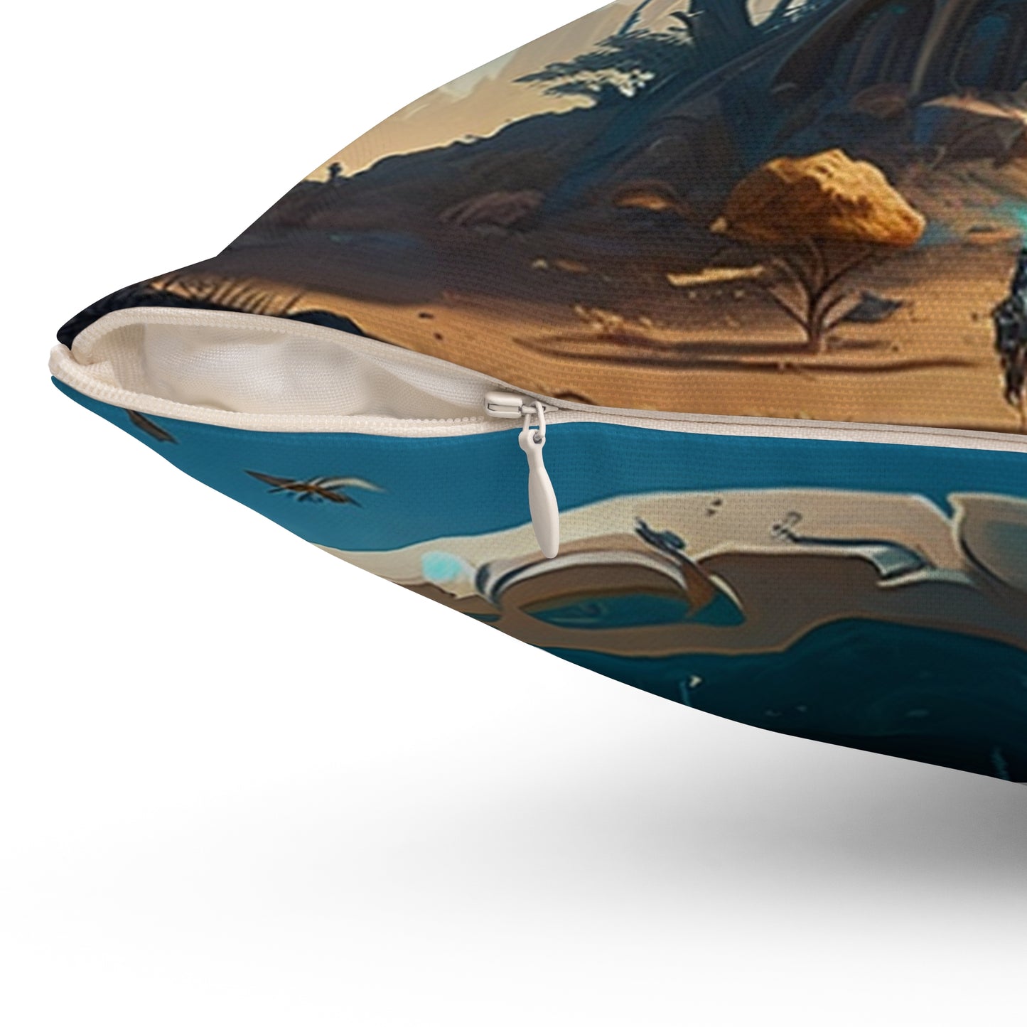 Futuristic Mushroom Scene Indoor Pillows - Double Sided Print - Next Level Home Décor. Great fight for Him or Her