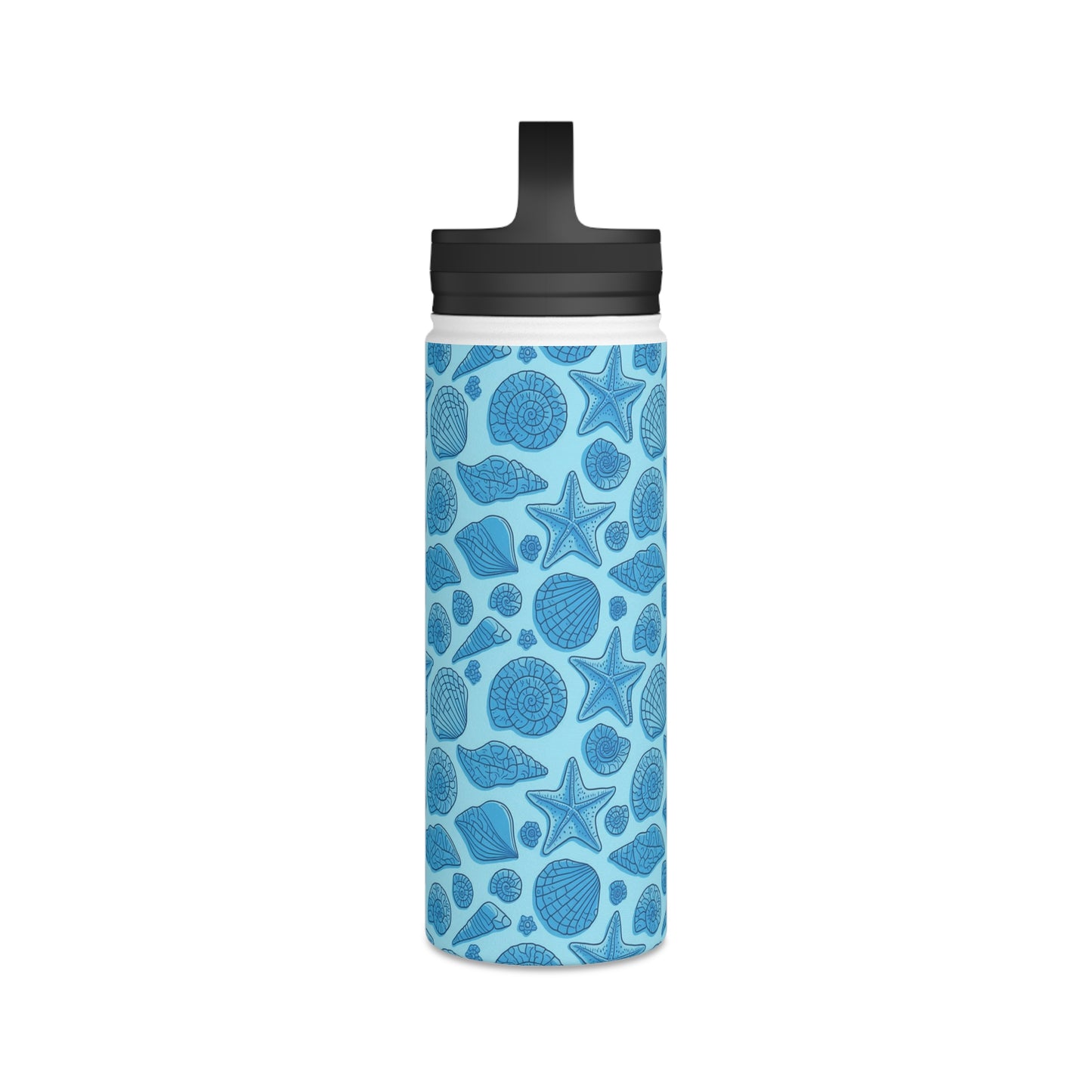 Dive into Enchantment with Blue Mermaid Starfish Seashell Stainless Steel Reusable Water Bottle, Handle Lid, Insulated, Sustainable Living