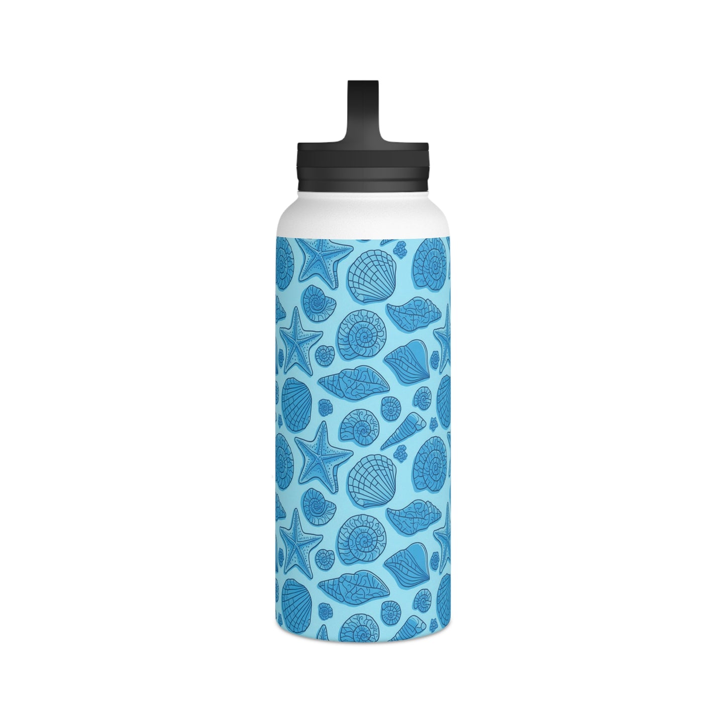 Dive into Enchantment with Blue Mermaid Starfish Seashell Stainless Steel Reusable Water Bottle, Handle Lid, Insulated, Sustainable Living