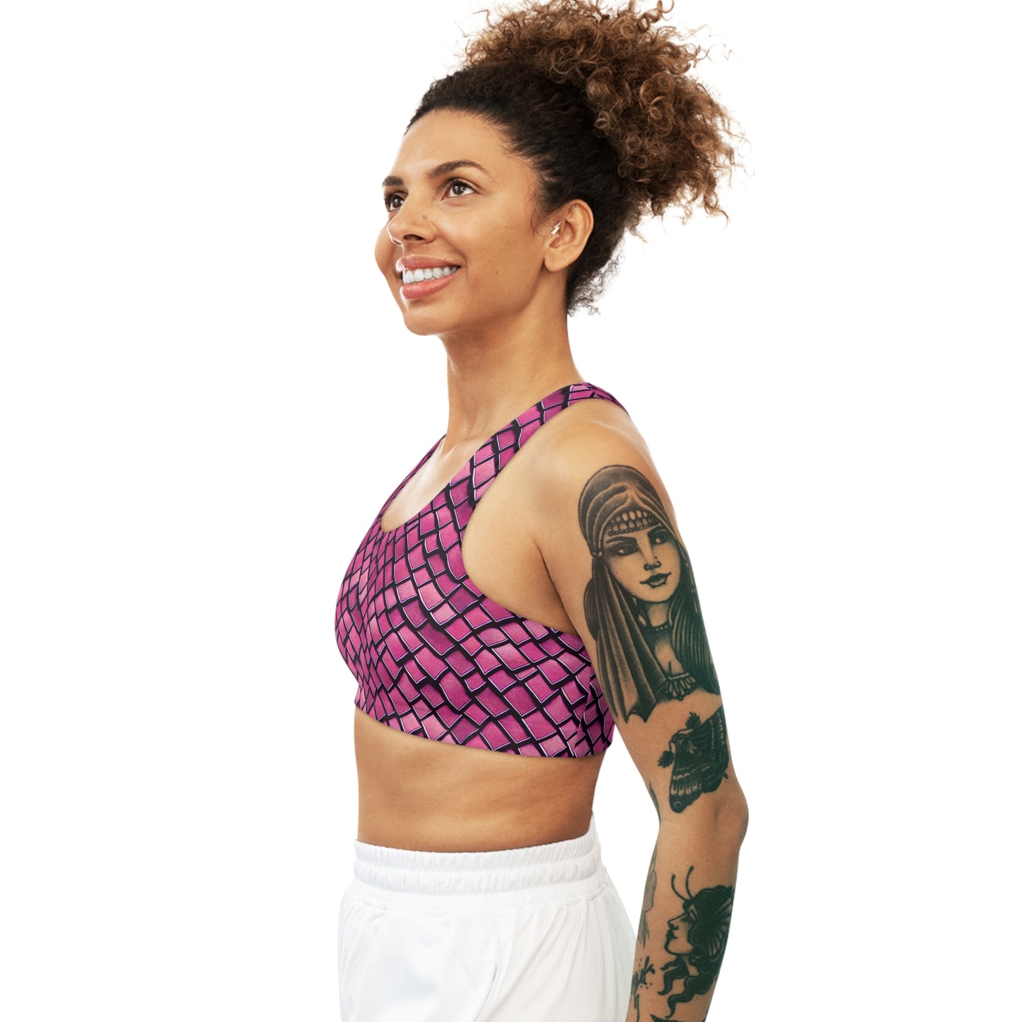 Mystical Mermaid Dreams: Embrace Enchantment with our Pink Dragon Scales Seamless Sports Top!