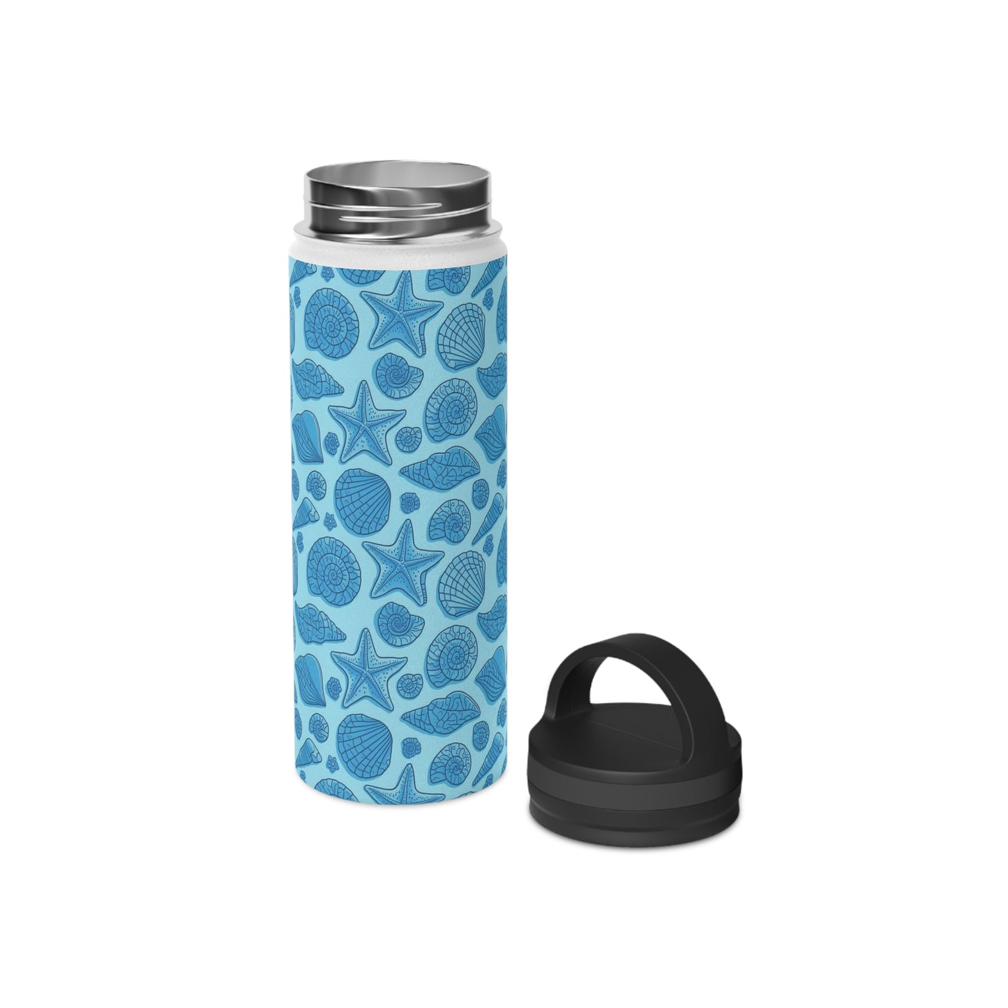 Dive into Enchantment with Blue Mermaid Starfish Seashell Stainless Steel Reusable Water Bottle, Handle Lid, Insulated, Sustainable Living