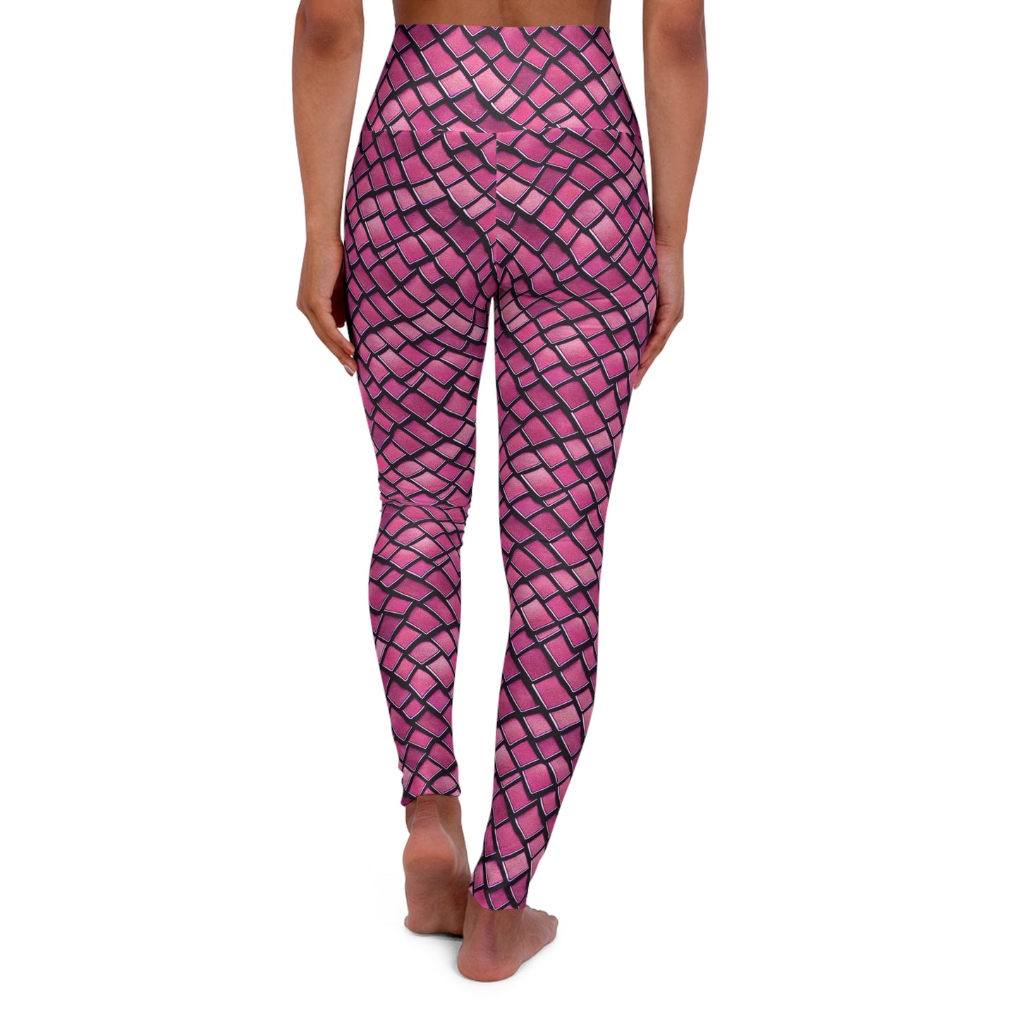 Dive into Enchantment with Pink Dragon Scale Mermaid Yoga Leggings Embrace the Magic of the Ocean! High Waisted Yoga Leggings, Beach, Pool