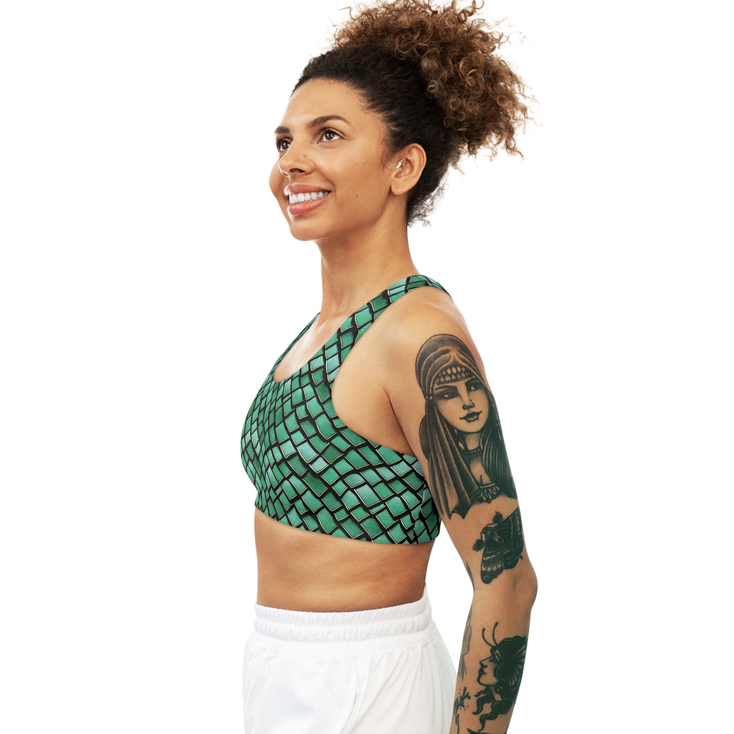 Enchanting Elegance: Unleash Your Inner Mermaid with our Green Dragon Scales Seamless Sports Top