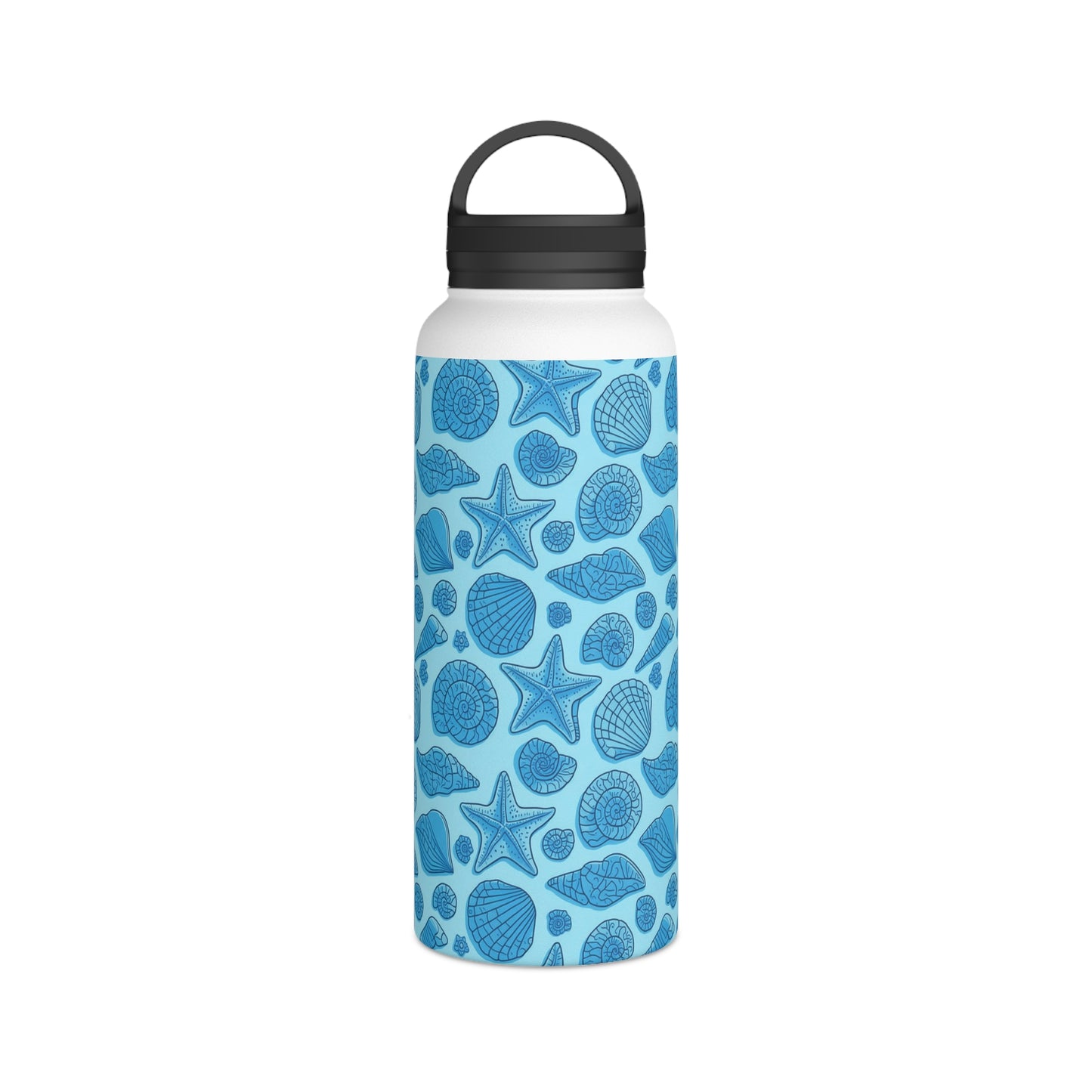 Dive into Enchantment with Blue Mermaid Starfish Seashell Stainless Steel Reusable Water Bottle, Handle Lid, Insulated, Sustainable Living