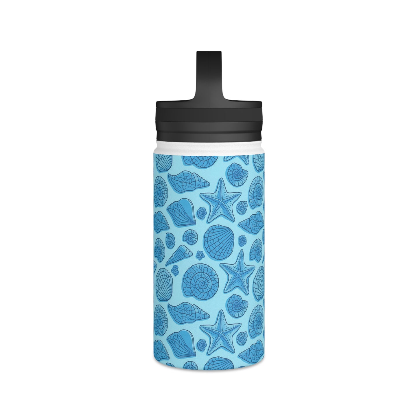 Dive into Enchantment with Blue Mermaid Starfish Seashell Stainless Steel Reusable Water Bottle, Handle Lid, Insulated, Sustainable Living