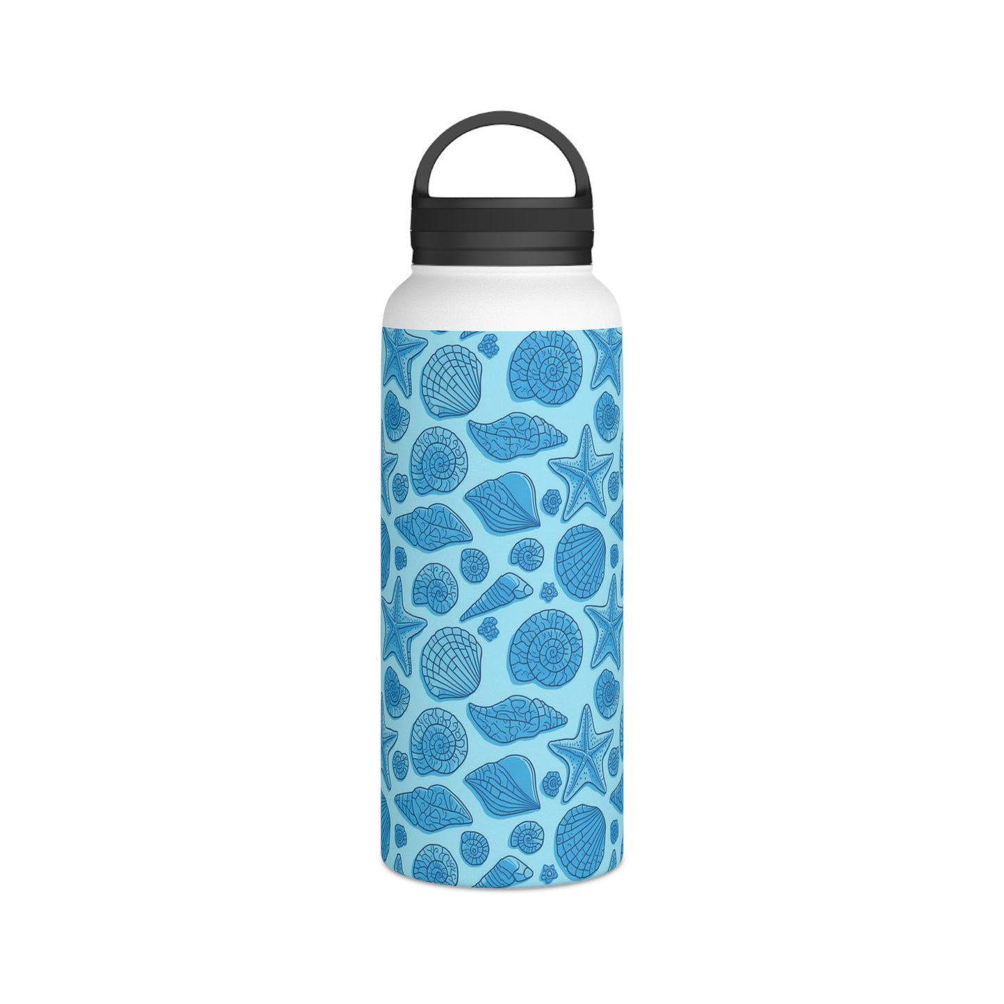 Dive into Enchantment with Blue Mermaid Starfish Seashell Stainless Steel Reusable Water Bottle, Handle Lid, Insulated, Sustainable Living