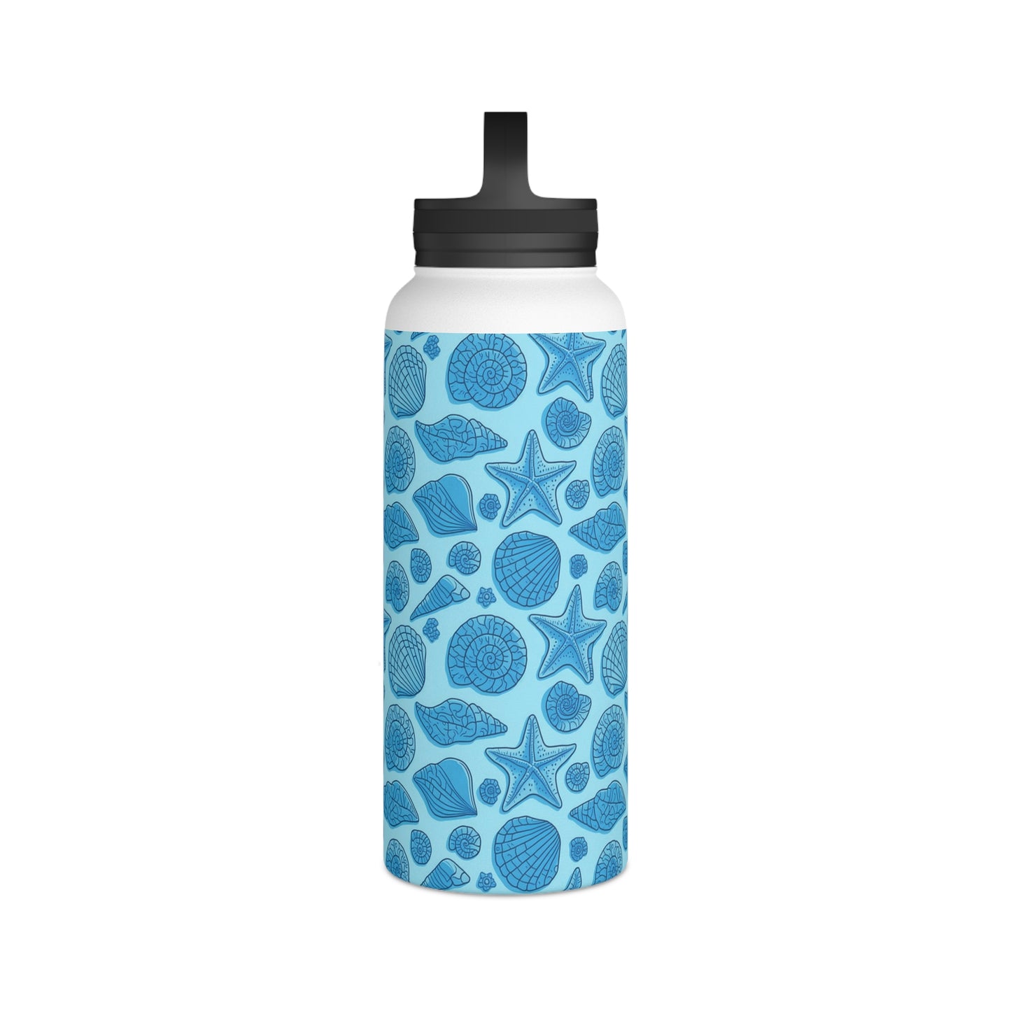 Dive into Enchantment with Blue Mermaid Starfish Seashell Stainless Steel Reusable Water Bottle, Handle Lid, Insulated, Sustainable Living