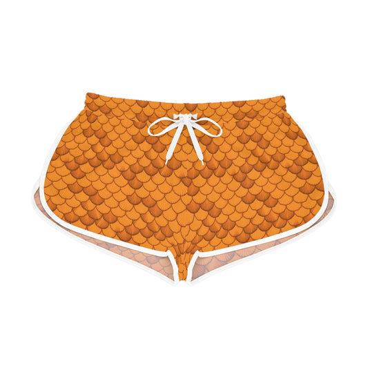 Magical Orange Seashell Mermaid Women's Shorts - Embrace the Mystical Ocean Vibes! Relaxed Shorts