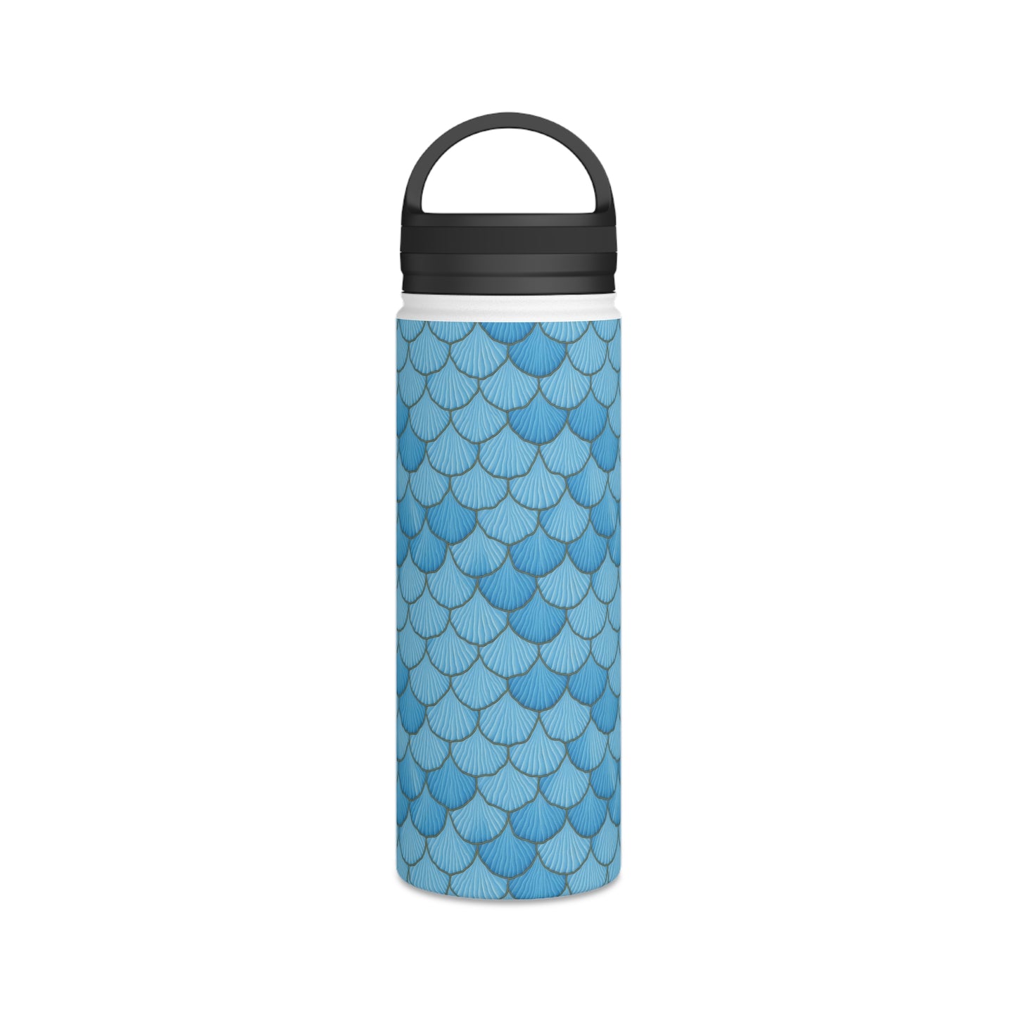 Dive into Enchantment Blue Mermaid Seashell Stainless Steel Water Bottle, Handle Lid, Reusable eco friendly, Reduce Waste, Green Living