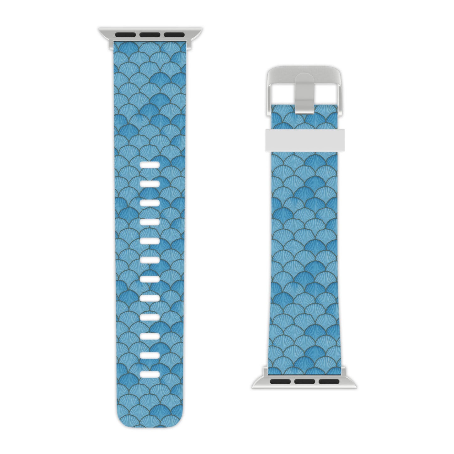 Blue Sea Shell Mermaid Pattern Watch Band for Apple Watch, Great gift for any Ocean Beach or sea life lover!