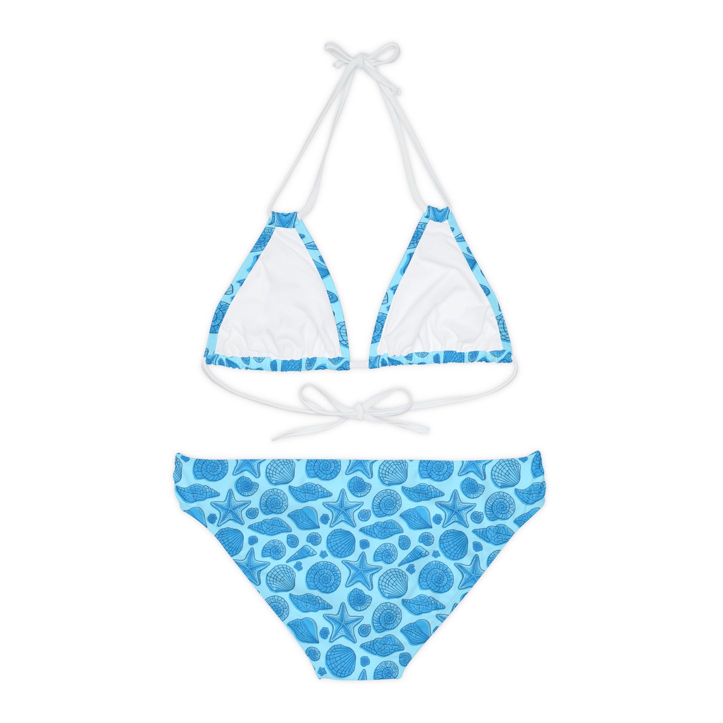 Blue Seashell Starfish Mermaid Collection - Dive into Ocean-Inspired Magic! Strappy Bikini Set