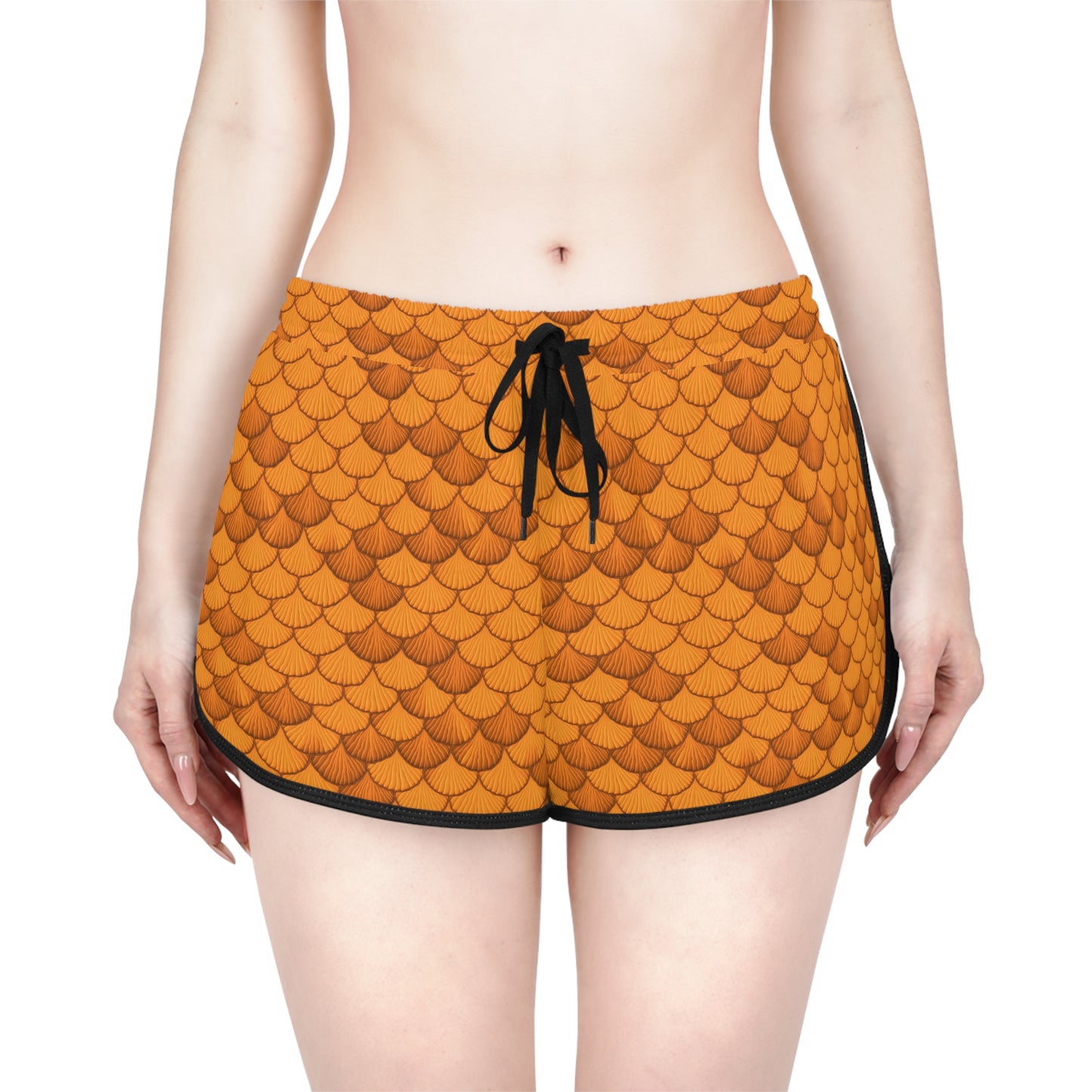 Magical Orange Seashell Mermaid Women's Shorts - Embrace the Mystical Ocean Vibes! Relaxed Shorts