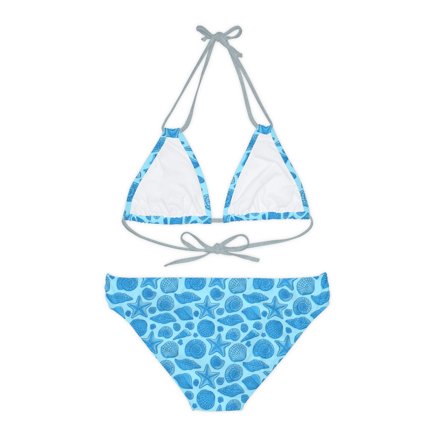 Blue Seashell Starfish Mermaid Collection - Dive into Ocean-Inspired Magic! Strappy Bikini Set