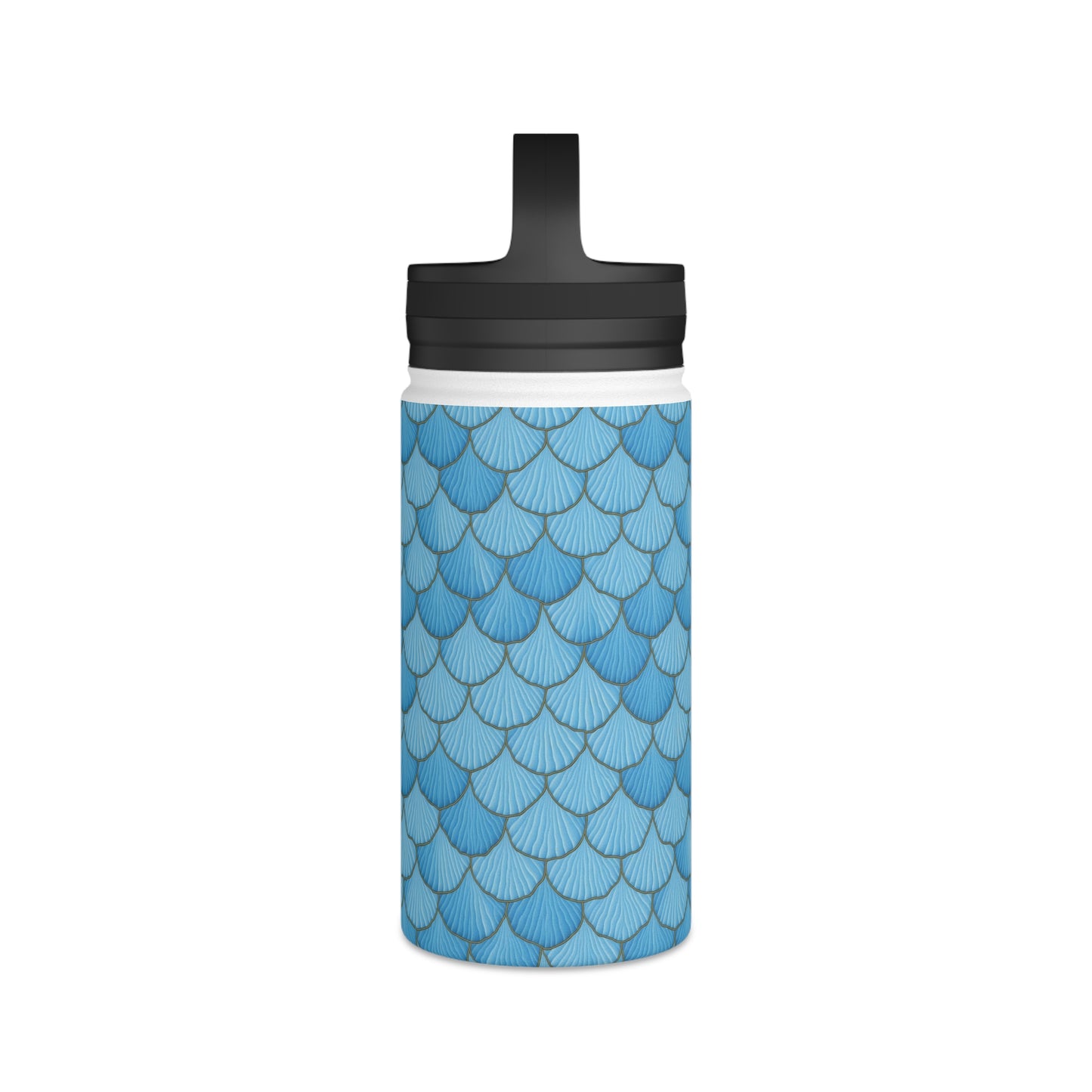 Dive into Enchantment Blue Mermaid Seashell Stainless Steel Water Bottle, Handle Lid, Reusable eco friendly, Reduce Waste, Green Living